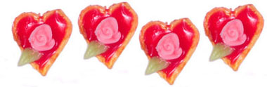 Dollhouse Miniature Heart Tart (S), 4 Assorted